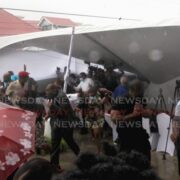 Tent collapses on govt ministers, media
