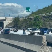 VIDEO: Another crash on Mandela; 3 injured as vehicle overturns Loop Jamaica