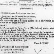 Le Lycée Schœlcher : depuis le 6 avril 1902