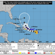 Tormenta Tropical Fiona un poco más al sur